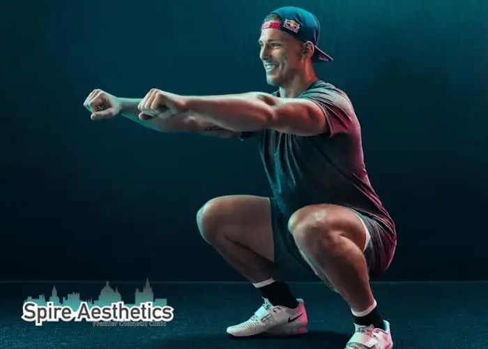 Image of man build leg muscle Camden through exercise